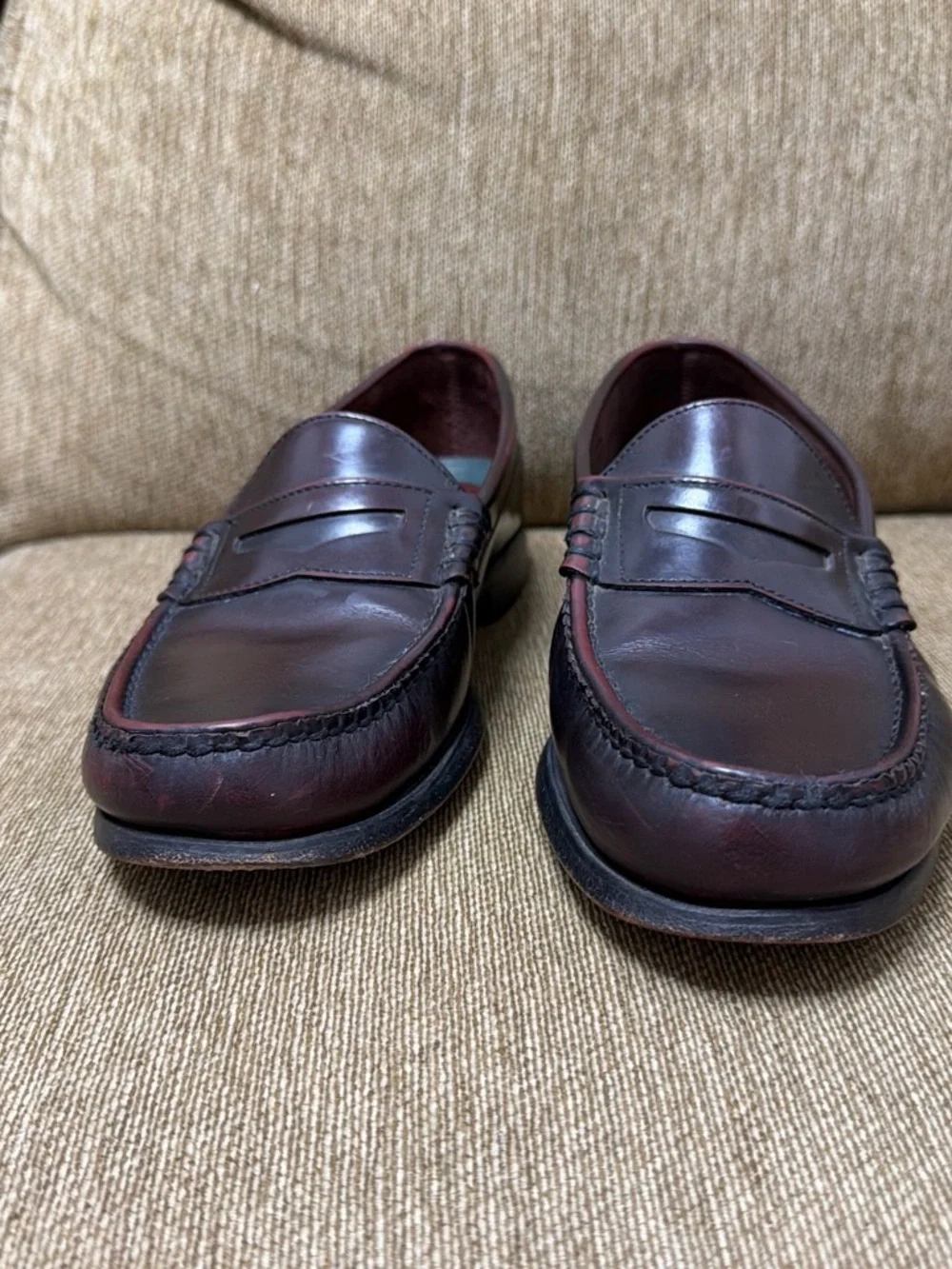 Dexter Men's Penny Loafers in Deep Burgundy Leather Size 10.5 M